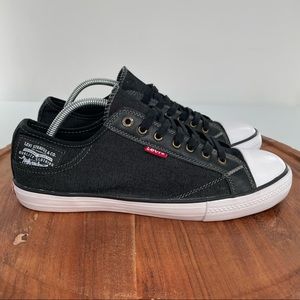 Levi's Stan Buck Black Denim Jean Sneaker Shoes, Size 10